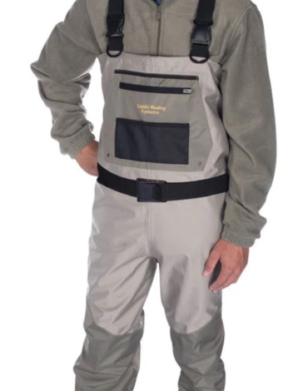 NWT Caddis Men's Gray Chest Waders Bib - Waterproof Fishing & Outdoor Pants